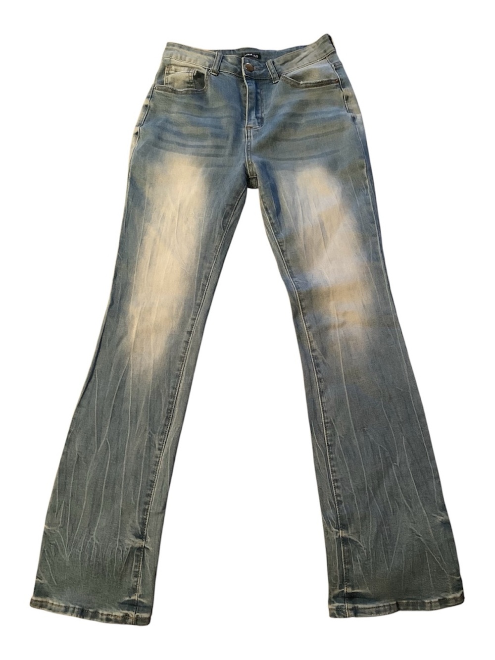 Flamingals size small Light Blue Distressed Bootcut Jeans